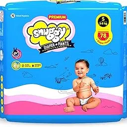 SNUGGY Baby Premium Diaper Pants Small (Pack of 78), 3-8 kgs, Rapid Absorption, Anti - Bacterial-picture-17