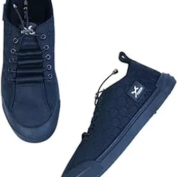 Men’s Black Canvas Sneakers - Stylish Casual Shoes with Non Tie Elastic Laces | 7mm Memory Foam & EVA Insole | Lightweight & Comfortable Everyday Footwear (Sizes 6–10)-picture-24