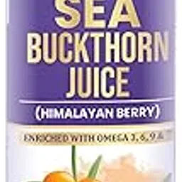 JiRu Sea Buckthorn Juice, Himalayan Berry, Enriched with Omega 3 6 9 & 7, No Added Sugar, 1Ltr image 1