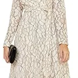 styli A -Line Midi Dress – Casual Wear with Lace Insert, Self- Tie Belt, and Woven Design. Stylish and Comfortable Everyday Chic Look Dress for Women-picture-55
