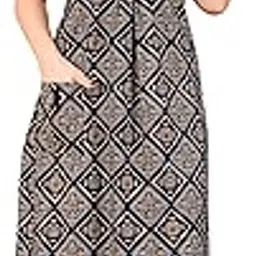 Shivam Textile Shivam Textile Women's Cotton Printed Nighty Night Gown Maxi Free Size (Pack of 1)-picture-36