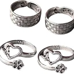 pv jewels Women & Girls Metal Fancy Glossy finish Toe Ring Adjustable Bichiya/Leg Finger Ring_Combo_2 (A_C_P_110758_Silver)-picture-39