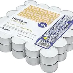 Horeca Candles - Tealight Candles - White Wax - 4 Hours Burn Time - Pack of 100 Unscented Long Lasting Tea Lights - 3.8 x 1.5 cm-picture-18