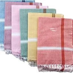Fancyadda Men's and Women's Handloom Cotton Bath Towels (Multicolour, Extra Large) - Pack of 6-picture-15