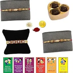 BOGATCHI Rakhi Gift for Brother|Rakhi with Chocoates Combo|Rakhi Set with Chocolates |Rakhi Gift Combo for Brother|Rakhi Set|Chocolate(3pcs)+Rakhi(3) +Roli Chawal+ Rakhi Story Card +Gold Coin|106-image-9