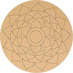 Pre-Marked MDF Cutout for Craft Rangoli Design |Easy Mandala Artwork | Traditional Wall Decor | Decorative Art Panel | 8 Inch |3.2mm Thickness-picture-24