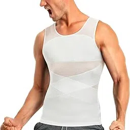 hsr Men's Compression Slimming Body Shaper Vest Tight Tummy Underwear Tank Top | Slim Fit Undershirts Workout Vest Breathable Mesh Shapewear-picture-16