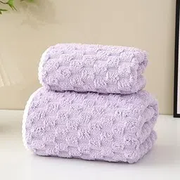 HomeCloud Microfiber Soft&Fuffy Bath Towel 400 GSM with Hanging Loop|3X Softer Than Cotton Towels|Highly Absorbent| for Home,Pool&Gym|Set of 2 (1Bath(140x72cm),1Face Towel(75x35cm),Purple-picture-26