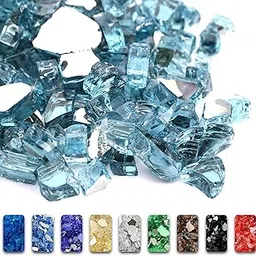 Grisun Aqua Blue Fire Glass for Fire Pit , 1/2 Inch High Luster Reflective Tempered Glass Rocks for Natural or Propane Fireplace, Safe for Outdoors and Indoors Firepit Glass, 10 Pounds-image-82