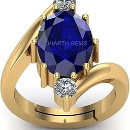 jemsprime JEMSPRIME9.25 Ratti 8.25 Carat Blue Sapphire Gold Plated Ring Panchdhatu Adjustable Neelam Ring for Men & Women by Lab Certified |JEMSPRIME407|-picture-17