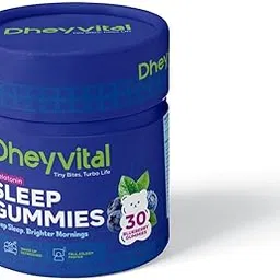 DHEYVITAL Melatonin Sleep Gummies with Vitamin B6 – Supports Deep Restful Sleep, Jet Lag Relief & Relaxation – Gluten-Free, 100% Veg – Natural Mixed Berry Flavor – 30 Gummies-picture-10