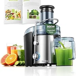 FOHERE 800W Citrus Juicer for Whole Fruit and Vegetables, Easy to Clean, Large 75mm Feed Chute Double Speed Adjustment and Non-Slip Feet, Silver-picture-45