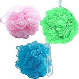 Shelter Super Soft Bath Sponge Fluffy Puffy Loofah (Pink, Green &Sky Blue, Pack Of 3)-image-40