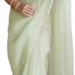 clothfly creation Women's PURE SILK Saree with Delicate Border & Sleeveless Blouse – Elegant Traditional Indian Ethnic Wear | Graceful Lightweight Drape | Perfect for Festive Occasions-picture-28