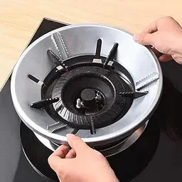HK MAGIC WORKSHOP, Gas Stove Heat Diffuser Ring, Aluminium Wind Guard Protector, Energy Saving Flame Cover, Silver-picture-17