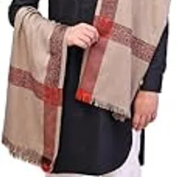 swi with label Men's Brown Woven Design Acrylic Wool Shawl_5MH7_Brown (Size: 50x100 in)-picture-19