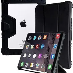 ProElite Rugged Shockproof Armor Smart flip case Cover for Apple iPad 9.7" 2017 2018 5th Gen/6th Gen Air 1 Air 2 Pro 9.7 (A1893/A1954) with Pencil Holder-picture-37