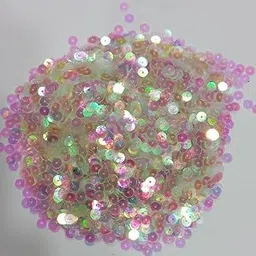 OMX Round Disc Shape Sequins Beads Sitara for Craft and Embroidery Making. (6mm, 100 Gram, Approx 15000 PC, Clear Disco)-picture-56
