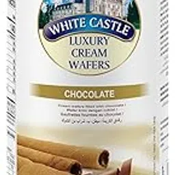 White Castle Luxury Chocolate Cream Wafers, Chocolate Filled Crispy Rolls, 100g Can (Malaysia)-picture-34
