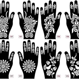 Apcute Mehndi design sticker for hand Latest Mehandi Design Stencils for Girls, womens, kids, unisex Design NO - Apcute-New-137-138-177-178-picture-35