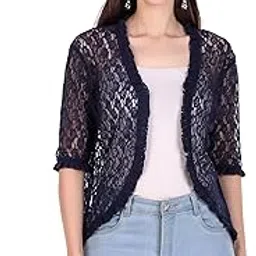 boheewohee Women's Floral Lace Shrug with Frill Accents-picture-17