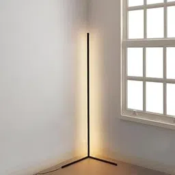 The Artment your artistic apartment Modern Art Decorative Black Zenith Corner Floor Lamp with Remote for Living Room, Bedroom, Dining Room, Kitchen, Entryway, Bathroom (Adjustable Height)-image-11