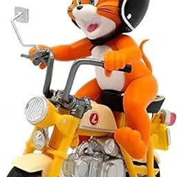 Jerry Action Figure 13 cm on Bike Decoration Merchandise Showpiece to Keep in Office Desk Table Gift Multicolor-picture-12