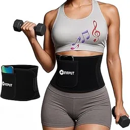fitput Sweat Slim Belt for Women Belly Fat (Black) with Pocket Made of Neoprene Stomach Belt for Men Waist for Back Pain for Men Slim Belt for Unisex-picture-20