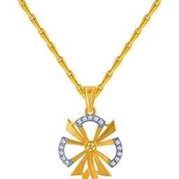 p.c. chandra jewellers 14k (585) Yellow Gold and American Diamond Pendant for Women-picture-23