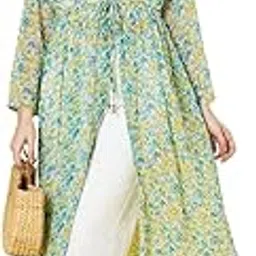 anvi be yourself Women's Floral Printed Long Sleeve Front Tie-ups Casual Longline Shrug || Midi Open Front Shrugs for Women Stylish Western-picture-20