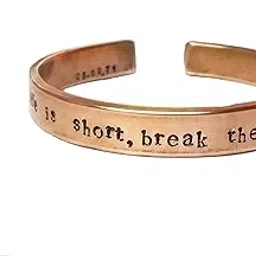 streetsoul Personalized Hand Stamped Custom Message Kada Pure Copper Oval Cuff Bracelet 3 mm Thickness 10 mm Width For Men-picture-55