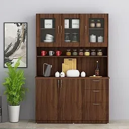 Woodbuzz | Modish 3 Door Crockery Unit | Walnut-image-66