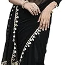 fabmora Embellished Bollywood Georgette Saree (Green)-picture-12