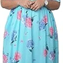 Women's Sky Blue with a Floral Print Georgette Nursing Kurti with Hidden Zips image 1