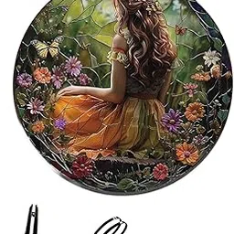 MERISHOPP Fairy Hanging Ornament 2D Flat Round Wall Art Decor for Outdoor Home Holiday Style B | Home Décor | Wall Hanging | Table Décor-image-90