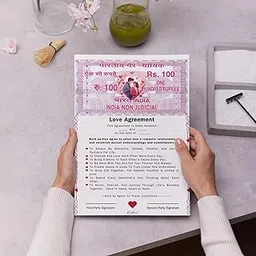 eCraftIndia Love Contract Agreement - Romantic Love Certificate Gift for Valentine's Day, Anniversary, Wedding - Love Agreement for Husband, Wife, Boyfriend, Girlfriend-picture-27