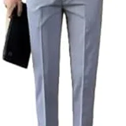 hoomu Classic Fit Formal Trousers, Straight Leg, Business Casual Pants with Front Pleats-picture-11