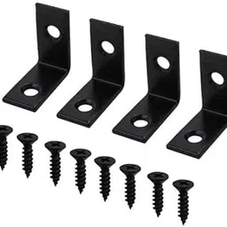 Generic 10 PCS Black Corner Brace, 1x1x0.6 Inch, L-Shaped, Steel, Corner Mount, Black-picture-13