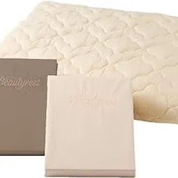 Simmons LA1003A Authentic 3-Piece Bedding Set, Single, Basic 3 (1 Bed Pad + 2 Fitted Sheet), Ivory/Brown, 38.2 x 76.8 x Depth 17.7 inches (97 x 195 x 45 cm), Washable, Made in Japan-picture-42