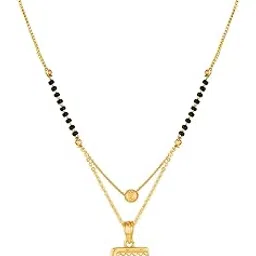 the luxor Exclusive American Diamond Cubic Zirconia Gold Plated Single Stand Mangalsutra Tanmaniya for Women MS2794-picture-47