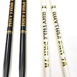 Rhythm Pro 7A Drum Sticks For Drums & Octapads Light Weight with Carry Cover (Pair of 2, Color: White, Black)-image-34