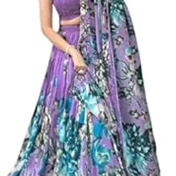 Women's Wedding Special Floral Print With Tussar Silk Lehenga Choli Set-picture-48