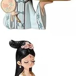 MERISHOPP®2pcs Chinese Palace Girl Figurine Home Living Room Cookie Pink Blue|Home & Garden|Home Décor|Figurines-picture-13