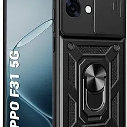 TheGiftKart Tough Armor Bumper Back Cover Case for Oppo F31 5G | Sliding Camera Cover, Kickstand & Ring Holder | 360 Degree Protection Back Cover Case for Oppo F31 5G (PC & TPU, Black)-picture-21