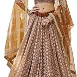 Women's Beige Net Lehenga Choli With Dupatta Designer Lahenga Choli-image-62
