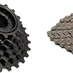 Shrenik Speed 6 Freewheel Chain Cycle Compatible with Gear Cycle 18 Speed with 14-28 Teeth Cassette 116 Links Bicycle Chain Rings-picture-68
