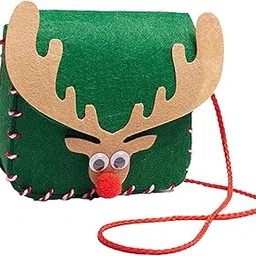 ZOOMELLA® Lovely DIY Shoulder Bag Making Kit Sewing Hand Bag Small for Women Holiday Green Elk-image-34