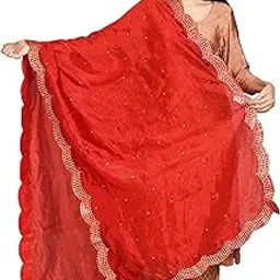 Semi - Silk Cut Work Gotta Patti Dupatta for women-image-45
