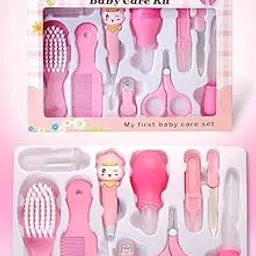 BEZZET Baby Grooming Kit, 10Pcs Newborn Baby, Toddler, Kids Care Accessories Set, Portable Infants Care Kit | Ideal for Travelling & Home Use (Set of 1), Multicolor-image-60