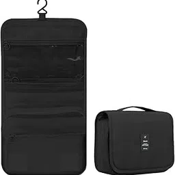 Hanging Travel Toiletry Bag, Portable Toiletry Bag for Women's Toiletry Bags with Sturdy Hooks, Cosmetic Makeup Travel Organizer for Men & Women- (Black)-image-60